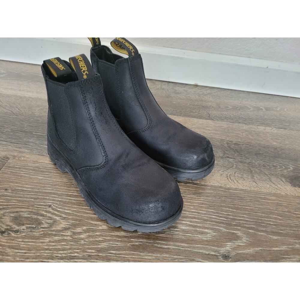 Skechers Women's Jannit Comp Toe Relaxed Fit Boots Slip and Oil Resistant 5.5 #7